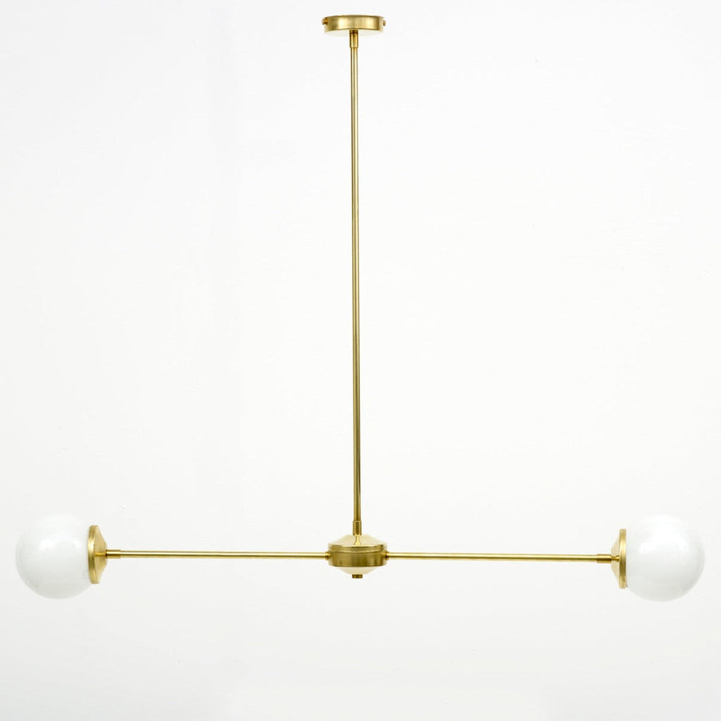 T-Bar Opal Glass Chandelier