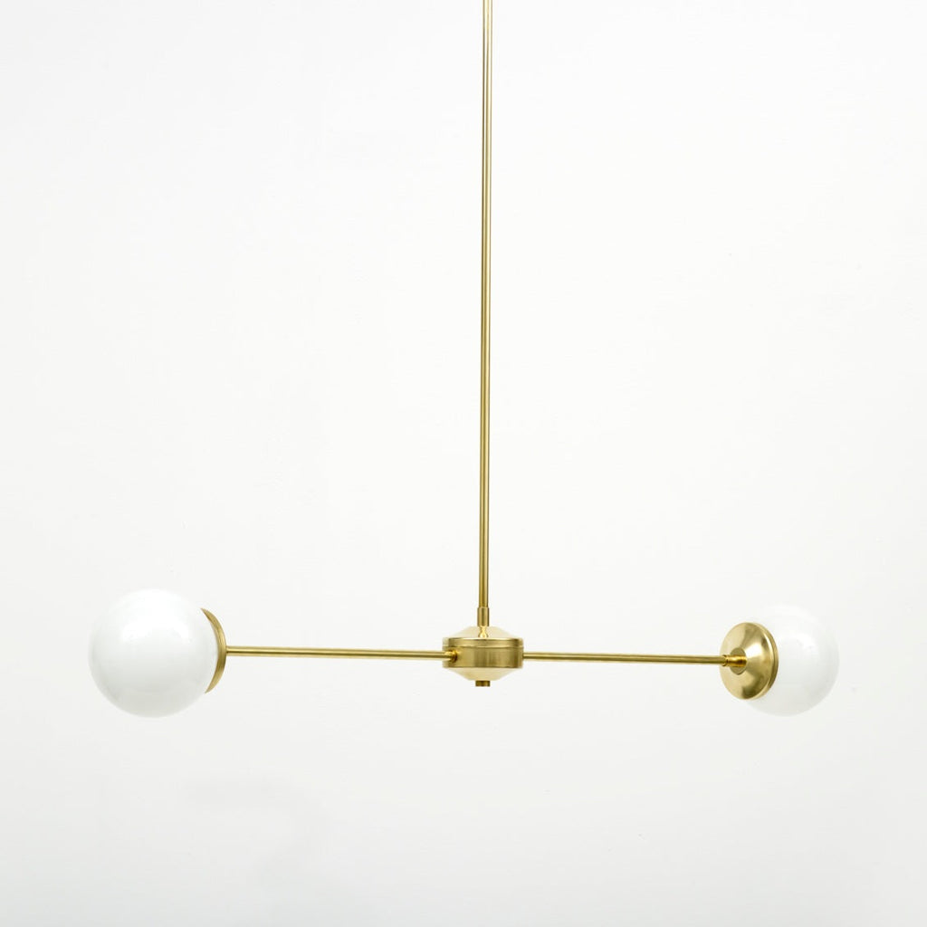 T-Bar Opal Glass Chandelier